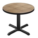 BSM | Table de bistro | Ø 80 x 74,5 cm | Bord noir | Rond | Chêne / Noir