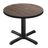 BSM | Table de bistro | Ø 80 x 74,5 cm | Bordure noire | Rond | Light Wenge / Noir
