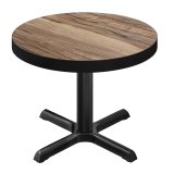 BSM | Table de bistrot | Ø 80 x 77 cm | Bordure noire | Rond | Sheesham / Noir
