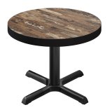 BSM | Table de bistro | Ø 70 x 77 cm | Bordure noire | Rond | Vintage Old / Noir