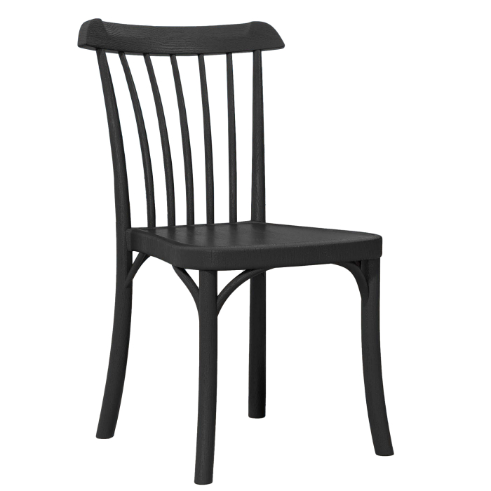 VALENCIA | Chaise de café en plastique | Noir | Plastique | Empilable