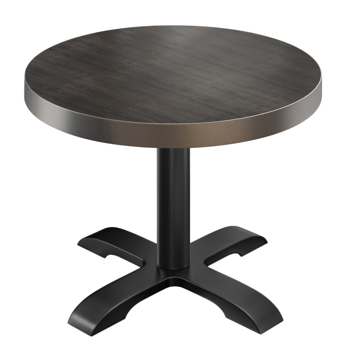 BSD | Bistro Tisch | Ø 80 x 77 cm | Rund | Edelstahl Rand | | Wenge / Schwarz