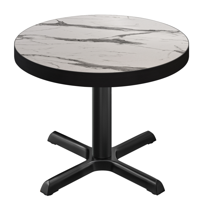 BSM | Bistro Table | Ø 60 x 77 cm | Round | White Marble / Black