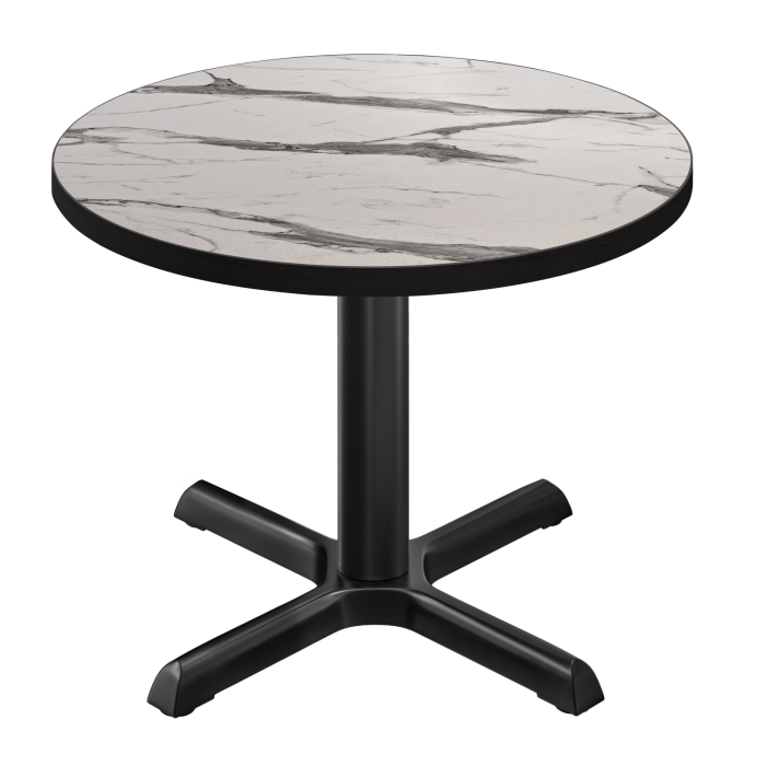 BSM | Tavolo da bistrot | Ø 70 x 74,5 cm | Rotondo | Marmo bianco / Nero