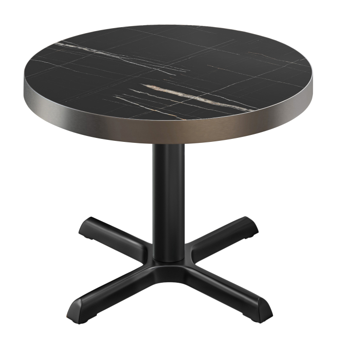 BSM | Bistrobord | Ø 80 x 77 cm | Rundt | Sort marmor / Sort