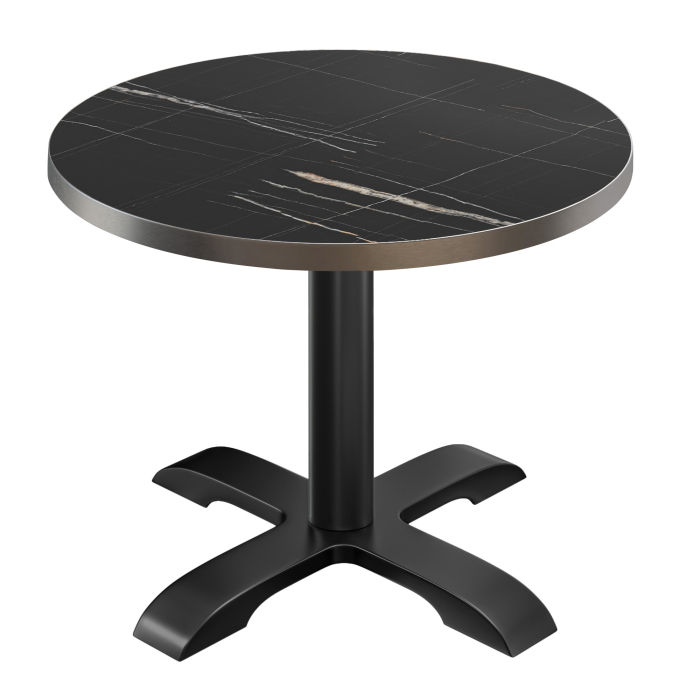 BSD | Bistro Table | Ø 80 x 74.5 cm | Round | Black Marble / Black