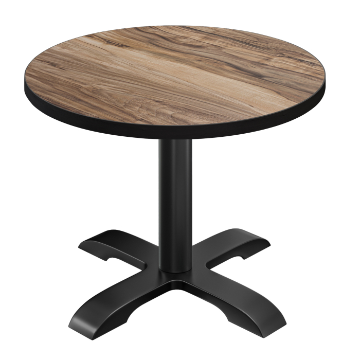 BSD | Bistro Tisch | Ø 70 x 74,5 cm | Rund | Schwarzer Rand | Sheesham / Schwarz