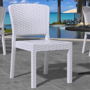 RIO | Rotan Plastic Stoel | Wit | Plastic | Stapelbaar
