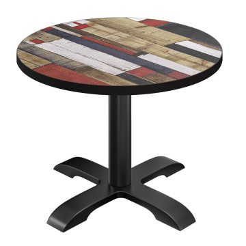 BSD | Bistro-pöytä | Ø 60 x 74,5 cm | Pyöreä | Vintage värikäs / musta