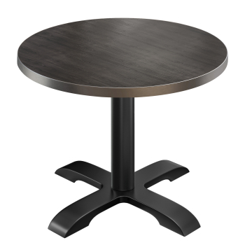 BSD | Bistro Tisch | Ø 70 x 74,5 cm | Rund | Edelstahl Rand | | Wenge / Schwarz