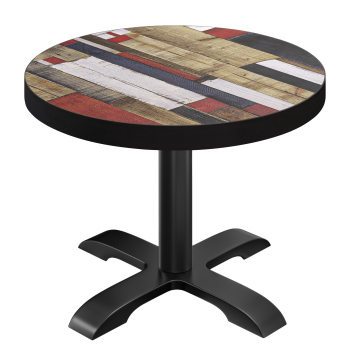 BSD | Bistrobord | Ø 70 x 77 cm | Runt | Vintage Färgstarkt / Svart