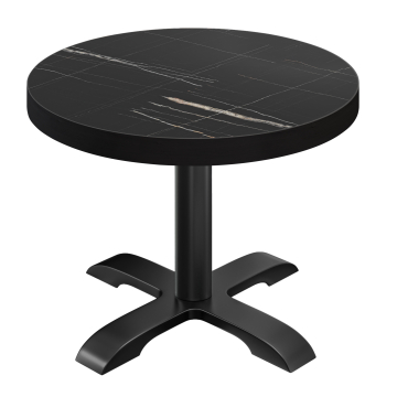 BSD | Bistrobord | Ø 80 x 77 cm | Runde | Svart marmor/svart