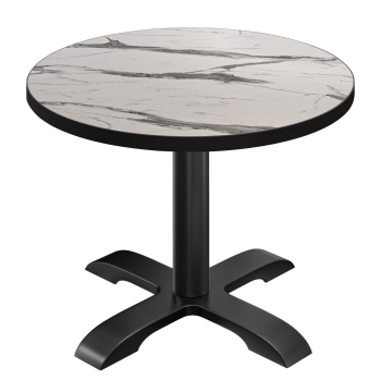 BSD | Tavolo da bistrot | Ø 70 x 74,5 cm | Rotondo | Marmo bianco / Nero