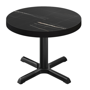 BSM | Bistrobord | Ø 70 x 77 cm | Runde | Svart marmor/svart