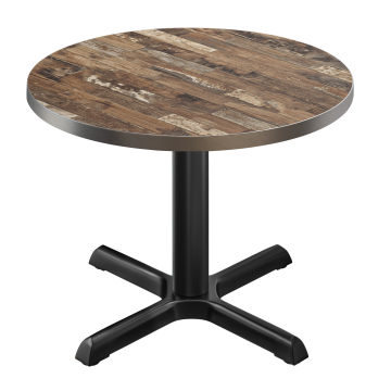 BSM | Bistrotafel | Ø 80 x 74,5 cm | Rond | Vintage Oud / Zwart