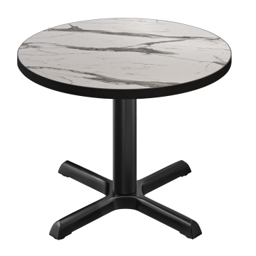 BSM | Mesa Bistro | Ø 60 x 74,5 cm | Redonda | Mármol Blanco / Negro