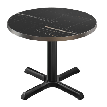 BSM | Table Bistro | Ø 60 x 74,5 cm | Rond | Noir Marbre / Noir