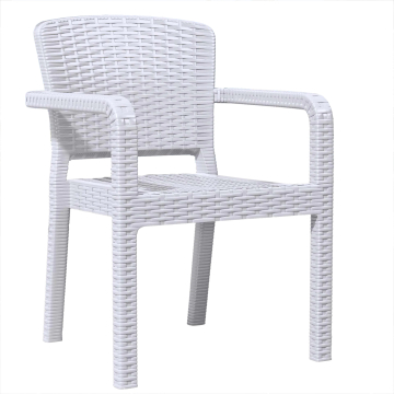 RIO | Rotan Plastic Stoel | Wit | Plastic | Stapelbaar