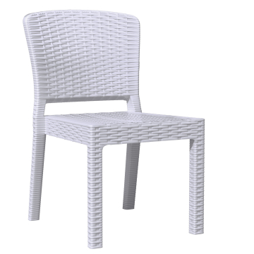 RIO | Rotan Plastic Stoel | Wit | Plastic | Stapelbaar