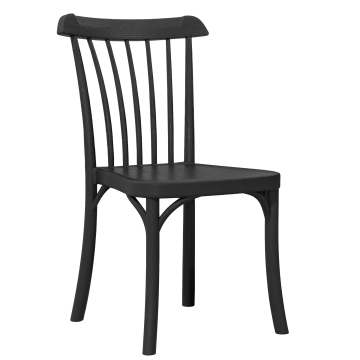VALENCIA | Sedia bistrot plastica | Nero | Plastica | Impilabile
