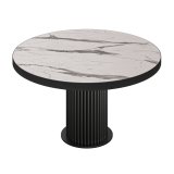 BT | Bistrobord | Ø 120 cm | H 76 cm | Hvit marmor | Ramme: Svart
