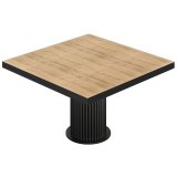 BT | Bistro Tafel | B:T 140 x 140 cm | H 76 cm | Eikenhout | Onderstel: Zwart