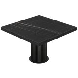 BT | Bistrotafel | B:T 140 x 140 cm | H 76 cm | Zwart Marmer | Onderstel: Zwart