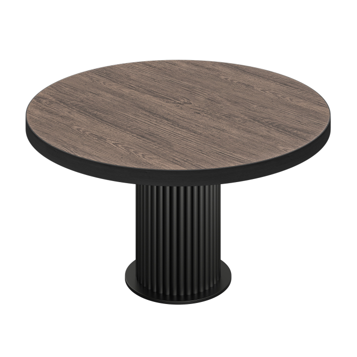 BT | Bistropöytä | Ø 120 cm | K 76 cm | Vaalea wenge | Runko: Musta  