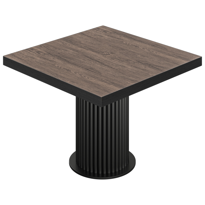 BT | Bistropöytä | L:S 100 x 100 cm | K 76 cm | Vaalea wenge | Runko: Musta  