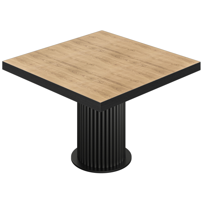 BT | Stół Bistro | B:T 120 x 120 cm | H 76 cm | Dąb | Stelaż: Czarny