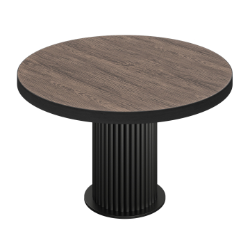 BT | Stół Bistro | Śr 100 cm | Wysokość 76 cm | Jasne Wenge | Nóżka: Czarny