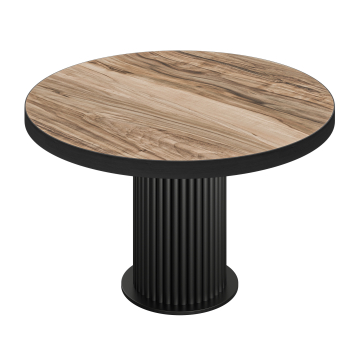 BT | Stół Bistro | Ø 100 cm | H 76 cm | Sheesham | Stelaż: Czarny