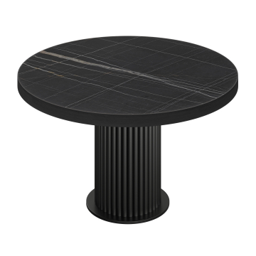 BT | Bistropöytä | Ø 100 cm | Korkeus: 76 cm | Musta marmori | Runko: Musta