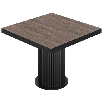 BT | Mesa de bistro | B:T 100 x 100 cm | H 76 cm | Wengué claro | Marco: negro