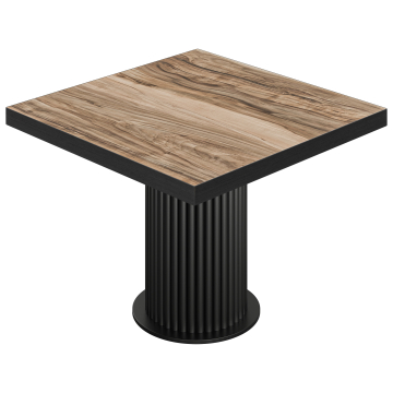 BT | Mesa de bistró | B:T 100 x 100 cm | H 76 cm | Sheesham | Base: Negro