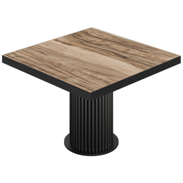 BT | Bistro-pöytä | B:T 120 x 120 cm | K 76 cm | Sheesham | Jalka: Musta
