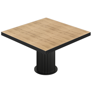 BT | Bistro Tafel | B:T 140 x 140 cm | H 76 cm | Eikenhout | Onderstel: Zwart