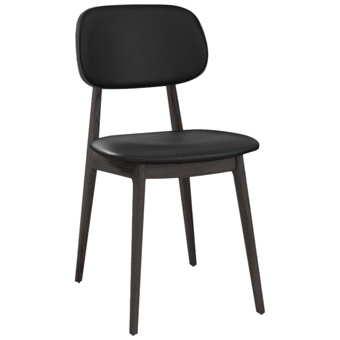 MARIA | Silla Bistro | Madera Cuero | Negro