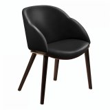 Caia | Fauteuil Bistro | Cuir | Noir