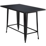 CALIFORNIA | Tolix Stil Stehtisch | B:T:H 120 x 60 x 106 cm | Schwarz | Rechteckig