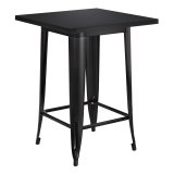 CALIFORNIA | Table haute de style Tolix | L:PR:H 60 x 60 x 106 cm | Noir | Carré