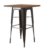 CALIFORNIA | Tavolo alto in stile Tolix | L::P 60 x 60 x 106 cm | Wenge & Nero | Quadrato