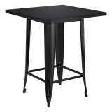 CALIFORNIA | Table haute de style Tolix | L:PR:H 70 x 70 x 106 cm | Noir | Carré