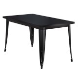 CALIFORNIA | Tolix Stijl Tafel | B: H: D 120 x 60 x 78 cm | Zwart | Rechthoekig