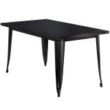 CALIFORNIA | Table de style Tolix | L:P:H 120 x 70 x 78 cm | Noir | Rectangulaire