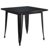 CALIFORNIA | Table de style Tolix | L:x l x H 70 x 70 x 78 cm | Noir | Carré