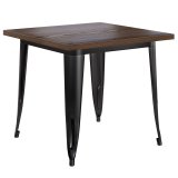 CALIFORNIA | Tolix Style Table | L:W:H 70 x 70 x 78 cm | Wenge & Black | Square