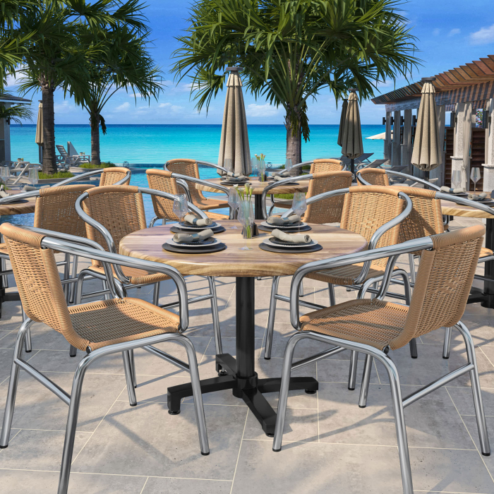 CAPRI | Bistro Rattanstuhl | Beige | Stapelbar