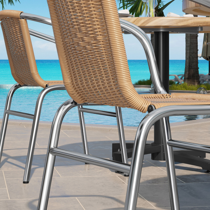 CAPRI | Bistro Rattanstuhl | Beige | Stapelbar