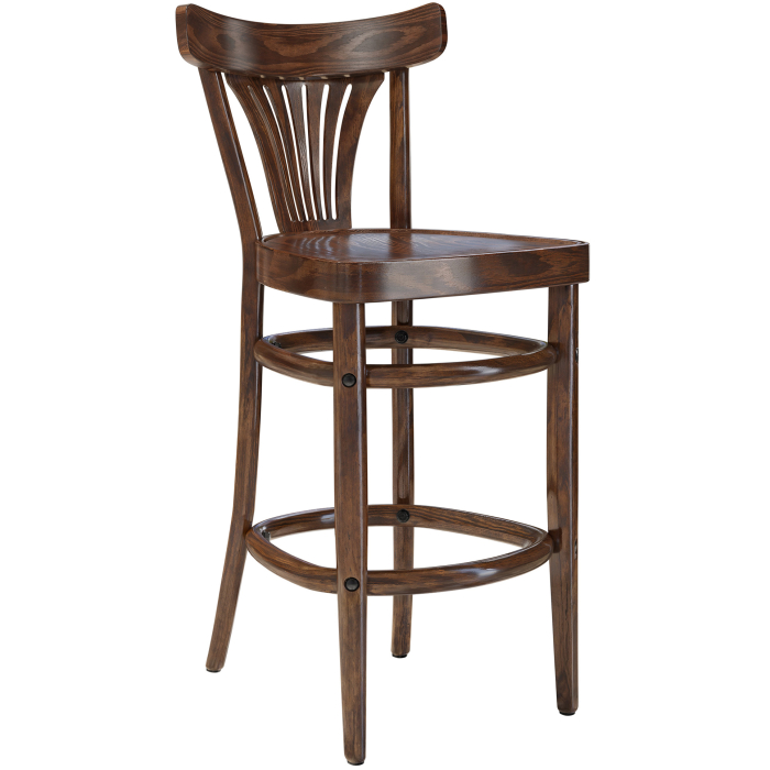 CABRIS | Sgabello in legno curvato | Legno | Noce | Legno curvato